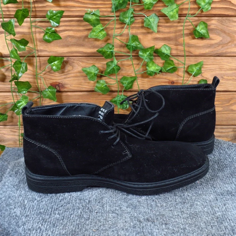 Alfani Tripp Mens Chukka Boots Size 7.5M Dress Office Black Faux Suede